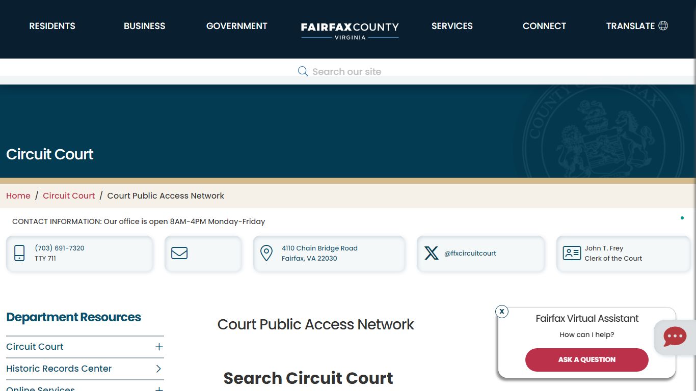 Court Public Access Network | Circuit Court - Fairfax County